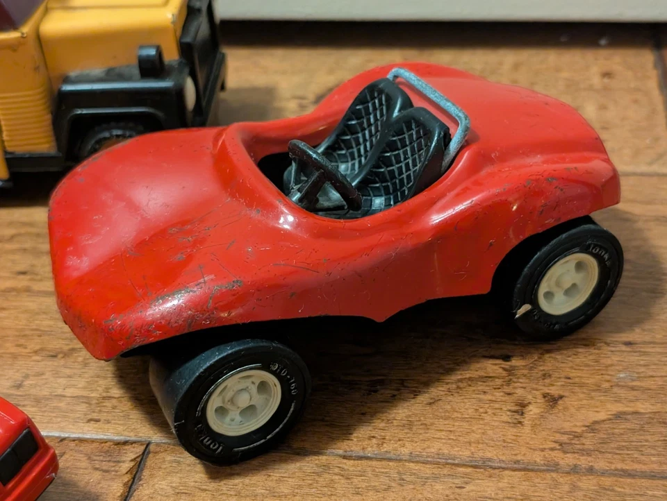 Autobús escolar Buddy L años 70 80 acero 6,5"" Japón Tonka X2 Dune Buggy rojo coche de carreras Foto 2 de 4