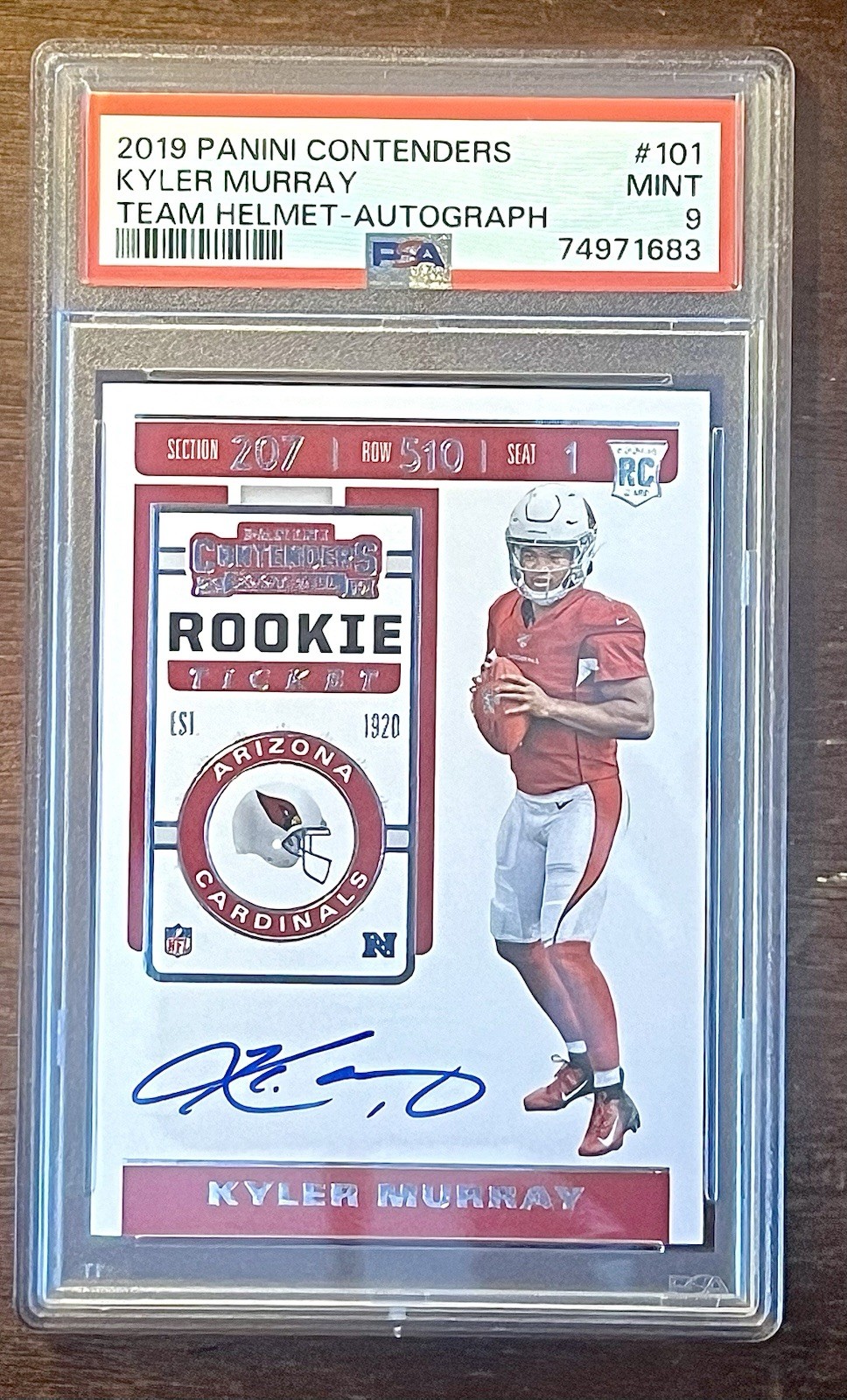 2019 Panini Contenders - Rookie Ticket Team Helmet Auto Kyler Murray #101 (RC)
