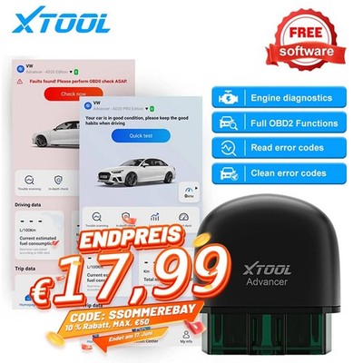 XTOOL Advancer AD20 OBD2 Scanner Autodiagnosescan-Tool Codeleser OBDII