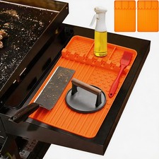 2 PCS Silicone Grill Mat Compatible with Blackstone, BBQ Griddle Tools Mat wi