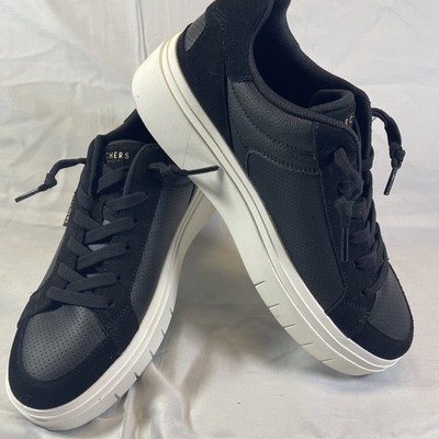 Skechers Unisex 9.5 Street Los Angeles Flex Flossy Black Air Cooled Memory Foam