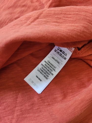 T-shirt Cynthia Rowley arancione 100% cotone scollo a V manica corta nuova con etichetta taglie forti 1X - Foto 5 di 9