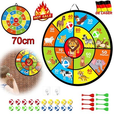 28'' Doppelseitige Dartscheibe Kinder Game Mit 20 Klebrigen Bällen,8 Darts,Wurfsp
