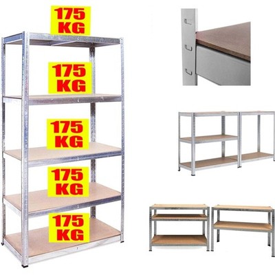 Regal Lagerregal Werkstatt Metall Stahl 5 Etagen 875kg Garage Werkbank