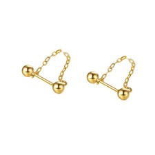 Minimalist Ball Cartilage Stud Earrings S925 Sterling Silver for Women Men 18G T