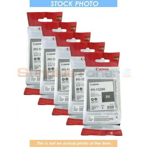 Canon PFI-102 Ink Black 190ml 5 Pack