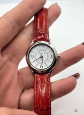 NEW - Sterling Silver Ecclissi Women's Watch - Red "Croc" Genuine Leather