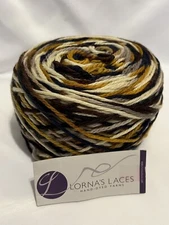 Hand Dyed Yarn Skeins Multicolor 100% SW Merino Wool Brown Gold Fan Gray