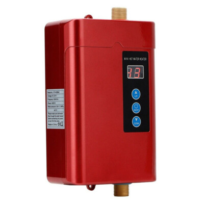 110V 3000W Mini Tankless Water Heater Electric 4 Gear LCD Display Remote Control
