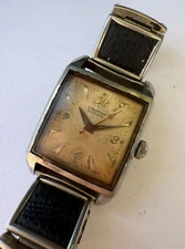 Croton Aquamatic hand winding rectangular Swiss mens watch