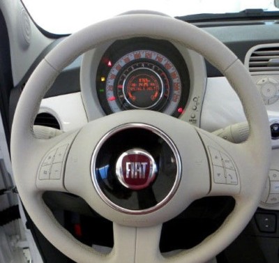 Steering cover New Fiat 500 real leather ivory
