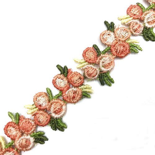 10yards Rose Trim Embroidered Floral Ribbon Appliques for Wedding Cloth Decor - Picture 13 of 26