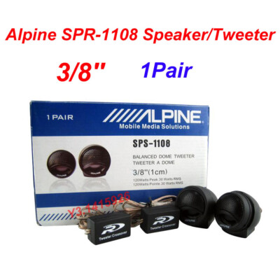 3/8'' Alpine SPR-1108 Car Speaker Systems Soft Dome Balanced