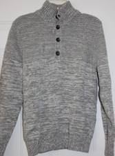 Goodfellow Sweater Mens Small Gray Button Up Henley Pullover
