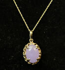 Style Necklace with Amethyst Gemstone, Pendant 10k Yellow Gold, 18 in Rope Chain