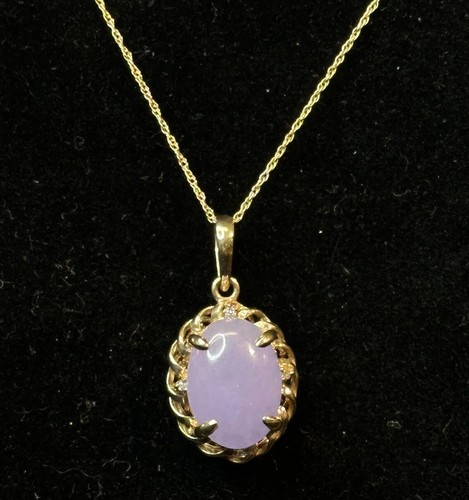 Collana in oro giallo 10 kt, 18 in corda stile catena con pietra preziosa ametista, ciondolo