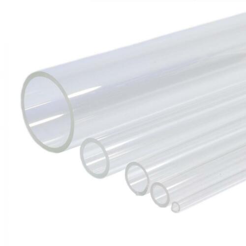 12 inch Lengths 5mm to 180mm Clear Plastic Acrylic Perspex® Tube Rigid Pipe  - Afbeelding 1 van 10