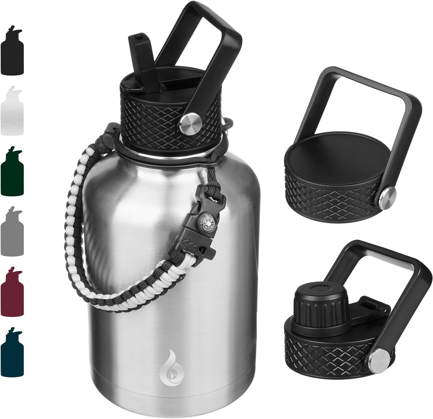 With Straw Lid,50oz Large Water Bottle,stainle...