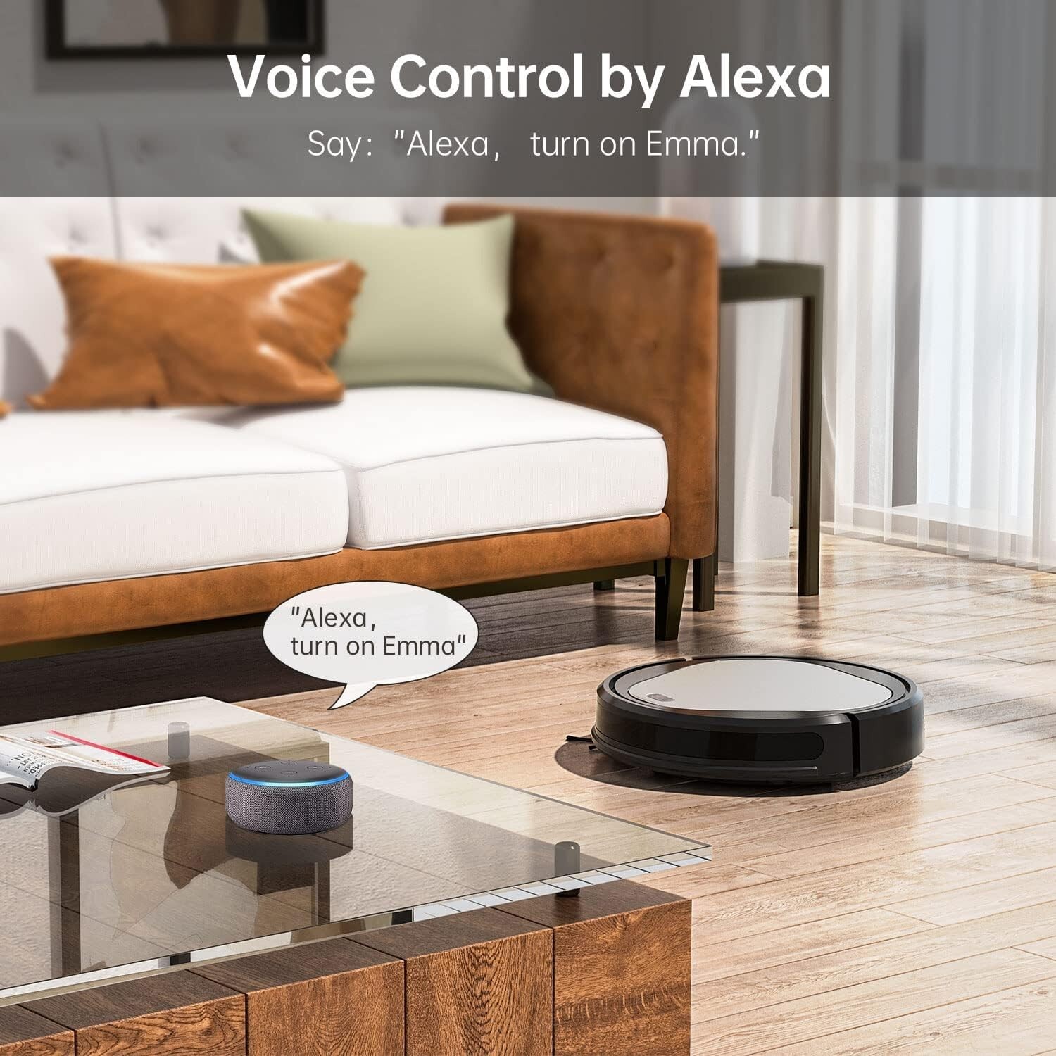 TRIFOLLIE Robot Vacuum Cleaner Emma With Mopping, 4000Pa Suction, Voice