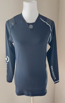 Virus Black L/S Shirt Sport Performance Compression Women SZ L EUC Athleisure
