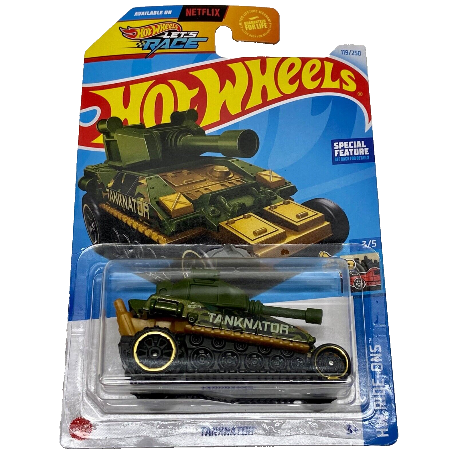 Hot Wheels Tanknator 119/250 HW Ride-Ons 3/5  Green 1:64 NIP
