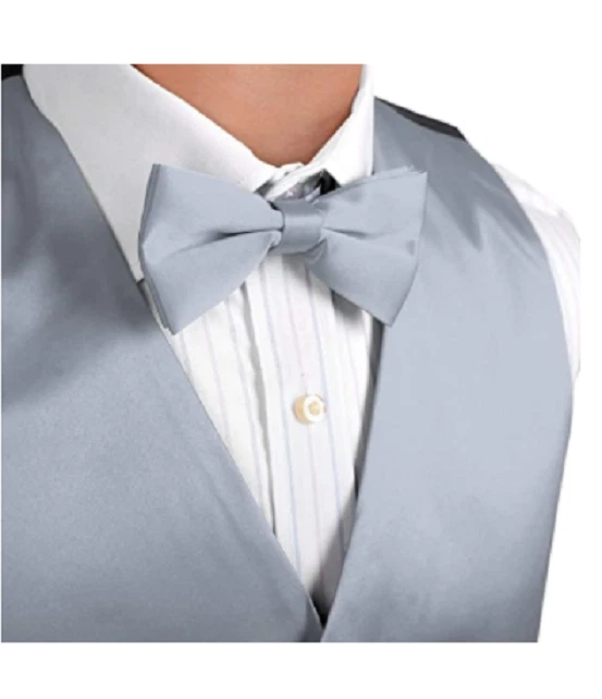 Dan Smith Men's Fashion Italy Series Plain Formal Vest with Matching Bow 2XL - Image 2 of 2