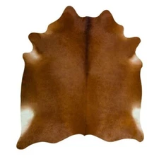 GENUINE LARGE BROWN COW RUG Cowhide Leather Natural Hair on Cow Hide Carpet Skin