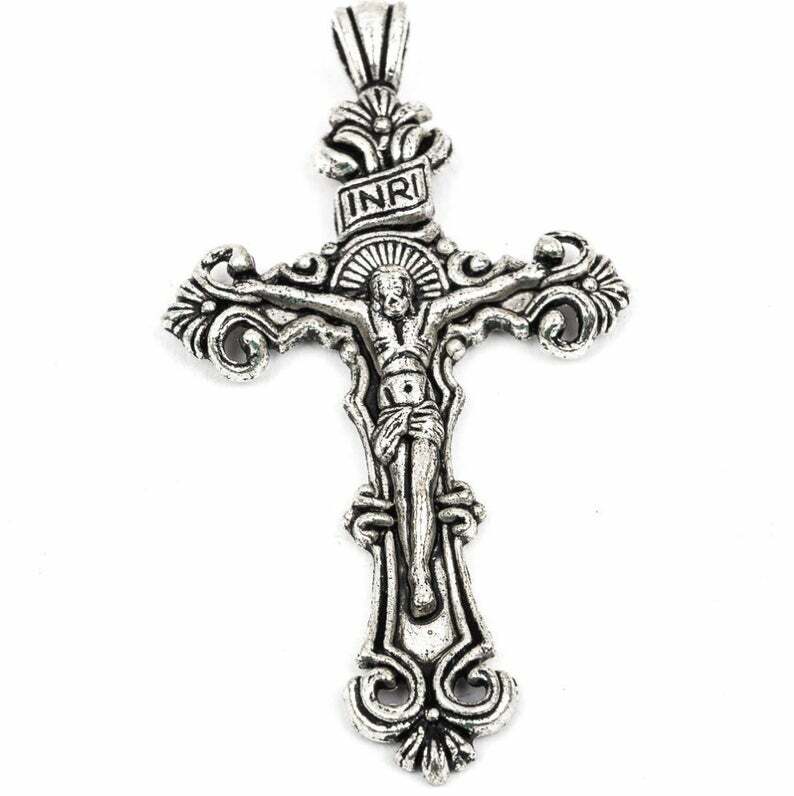 LARGE JESUS CHRISTIAN CROSS RELIGIOUS GOD pendant 22