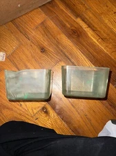 Set Of Two Vintage Plastic Green Bowls