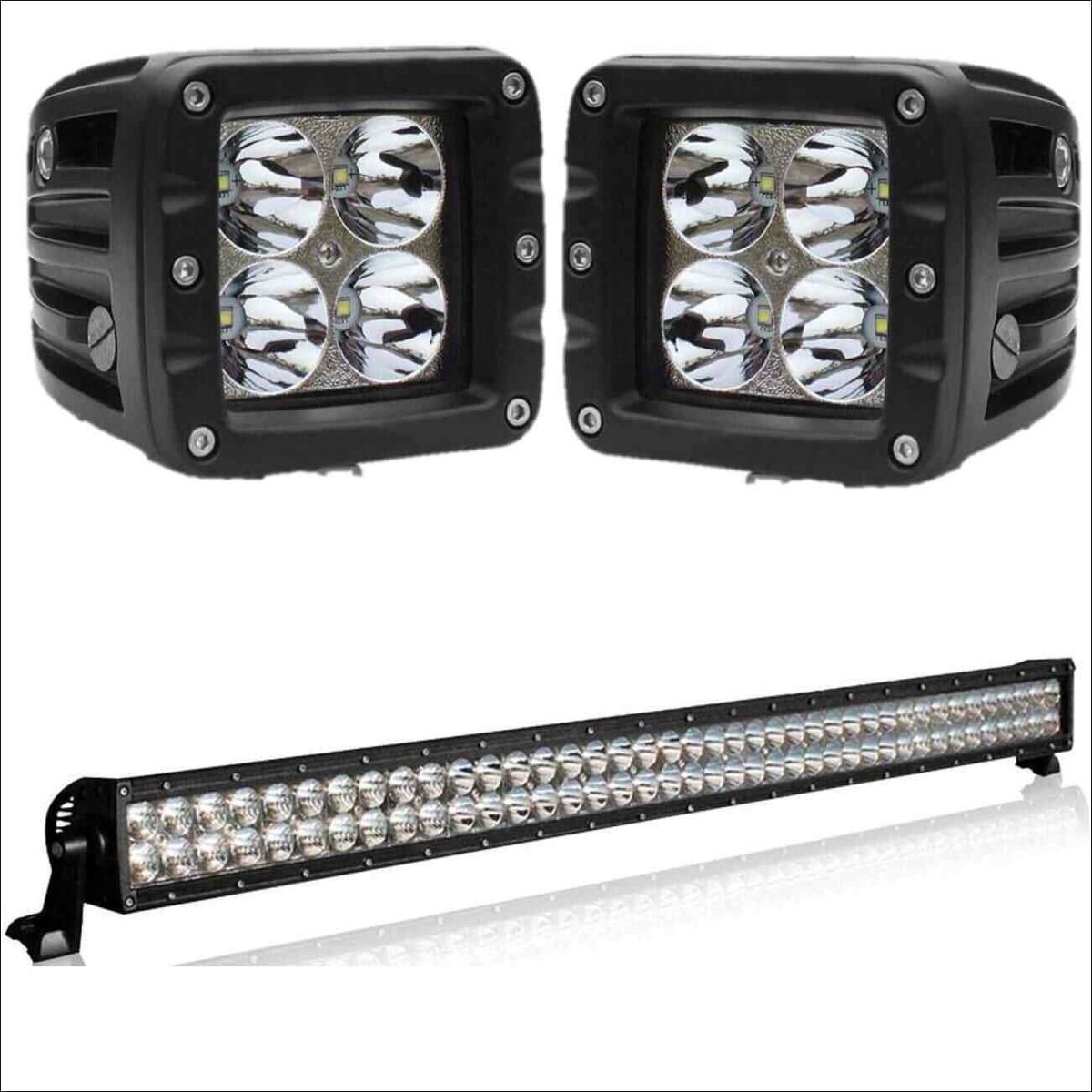 Aurora 40 Inch Dual Row + 3 Inch Cubed Bundle - 38,000 Lumens | eBay