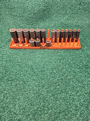 #ad SNAP ON 1 2quot; SAE 6 point Sockets 16pc W Holder INCOMPLETE SET $204.94