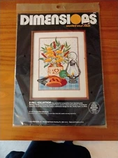 A Fall Collection Duck Cross Stitch Kit 1984 Oil Lamp Mallard Flowers Dimensions
