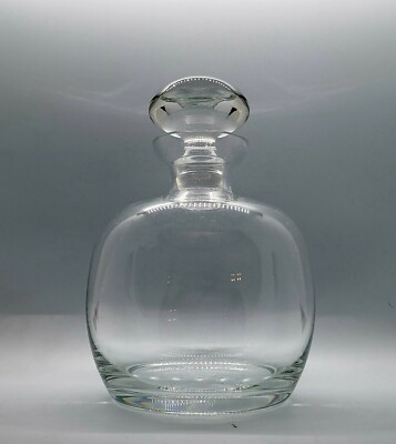 Vintage Eisch Bottle Crystal Liquor Decanter Art Glass With Topper Crystal Clear