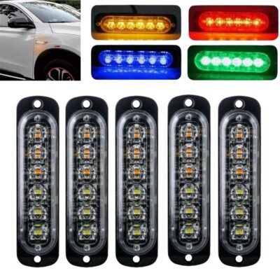 5X 6LED 18W Auto KFZ Frontblitzer Blitzlicht Warnleuchte LKW Strobe Licht 12-24V
