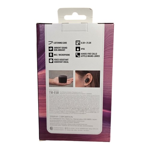 Yamaha TW-E5B True sans Fil Écouteurs-boutons, In-Ear Casque Bluetooth Noir - Photo 3 sur 3