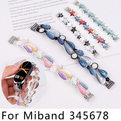 Jewelry Wristband Strap for Xiaomi Band 8 7 6 5 4 3 MiBand 8 Frame Case Bracelet