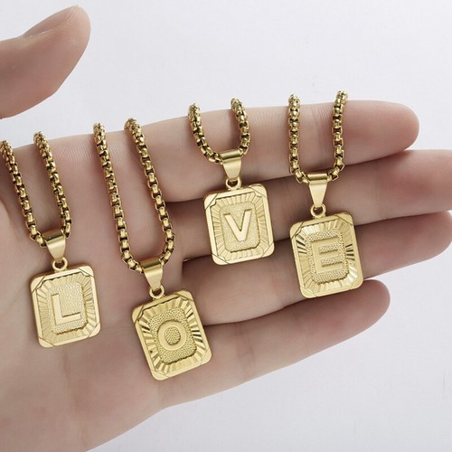 Women Mens Gold Plated A-Z Initial 