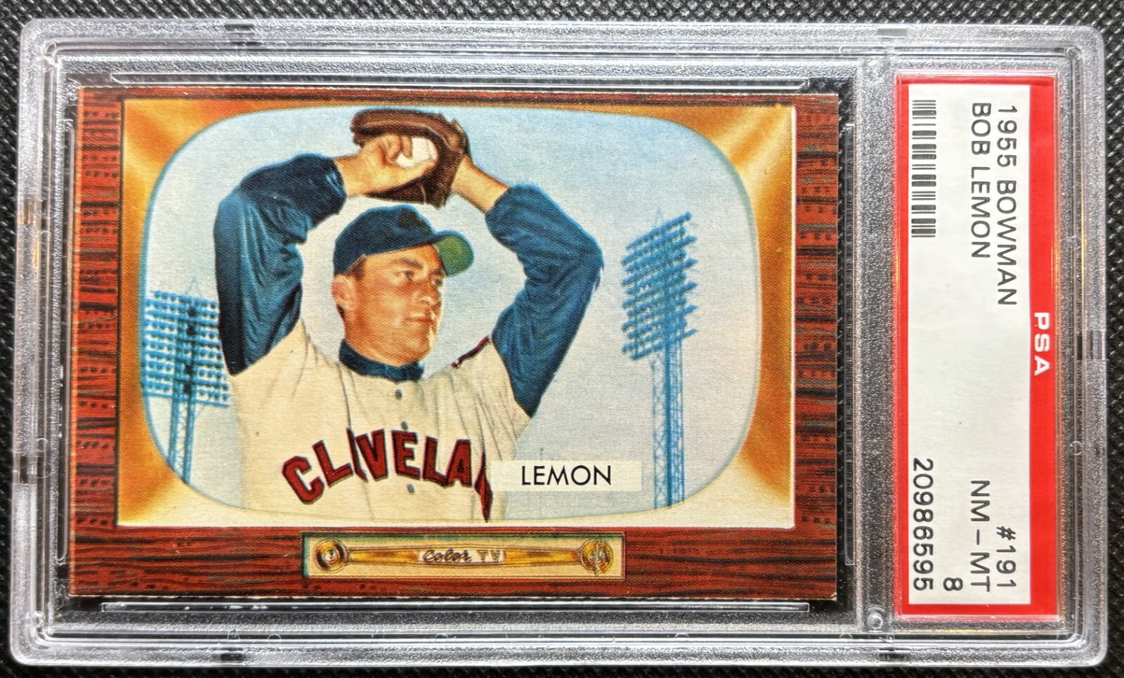 1955 Bowman #191 Bob Lemon (HOF) PSA 8 NM MINT  ONLY 5 GRADED HIGHER