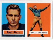 2012 Topps Football ROOKIE REPRINT Bart Starr GREEN BAY PACKERS base card 9. rookie card picture