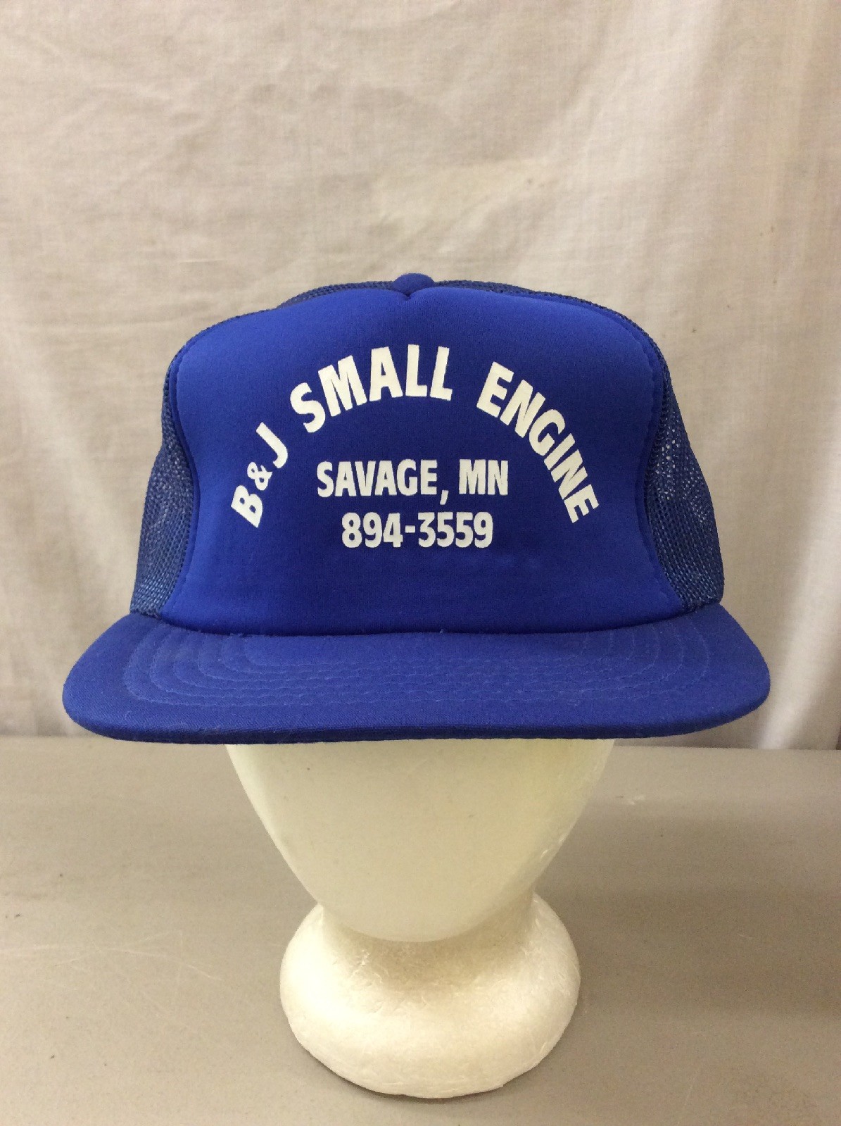 trucker hat baseball cap Vintage Mesh Snap Back B&J SMALL ENGINE savage MN retro