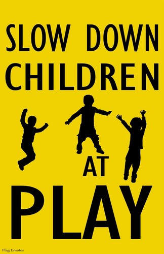 Slow Down Garden Flag Caution Children At Play Double Sided Yard Banner - 第 2/5 張圖片