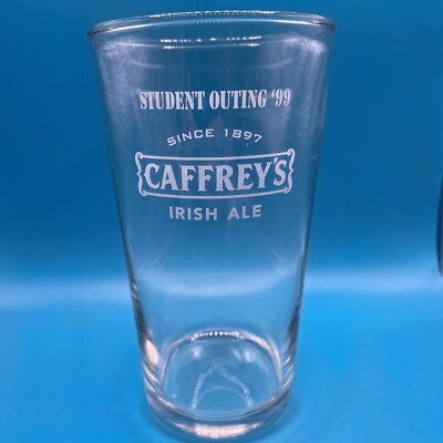 Vintage 1999 Student Outing Caffrey s Irish Stout Etched Pint Glass