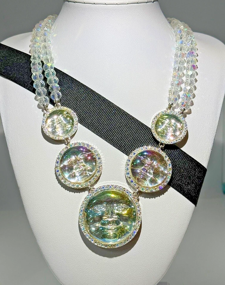 KIRKS FOLLY GLORIOUS SEAVIEW WATERMOON NECKLACE CRYSTAL  DREAM - Image 2 of 4