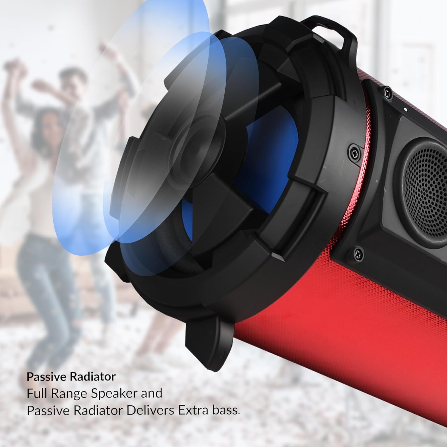 Parlante inalámbrico Supersonic IQ-1525BT-RD LED rojo USB Bluetooth con entradas Aux y Mic, imagen 4