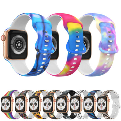 Silicone Print Band Strap For Apple Watch Series 8 7 SE 6 5 4 3 41/40mm 45/44mm