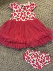 Tommy Bahama Two Piece Set Pink Tutu Dress Ruffles Hearts Girls 12-18 Months — photo 1