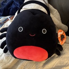 Squishmallows Bella Halloween Spider Plush Doll Black/Red Medium 2023 MC7198