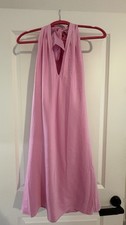 Target Pink Halter Tie Bow Chiffon Shift Dress Short Lightweight Size L