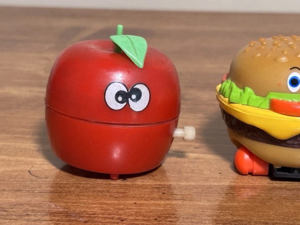 🍔 Lote de juguetes de cuerda vintage de los años 70-80 Bandai Apple + corredores de comida divertidos superiores Foto 4 de 4