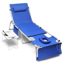 3-in-1 Sun Tanning Chair with Face Holes, Breathable Chaise Lounge Chair